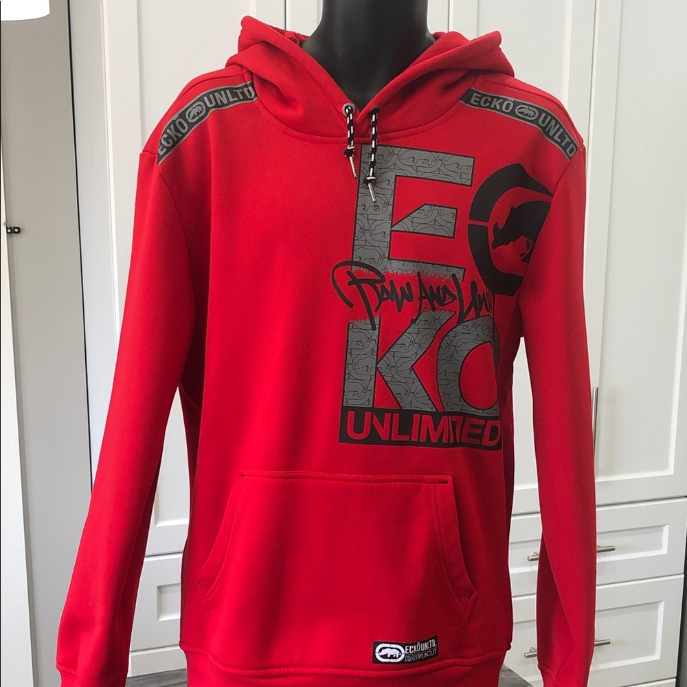 Ecko Unltd Men’s Uptown Pullover Hoodie with Gray Graphic – Medium